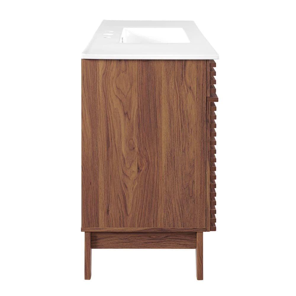 Render 48" Single Sink Bathroom Vanity in Walnut White by Modway - Image 2