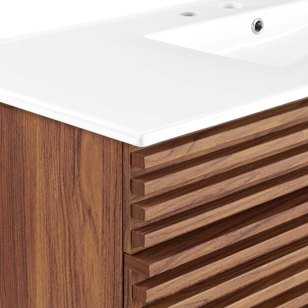 Render 48" Single Sink Bathroom Vanity in Walnut White by Modway - Image 8