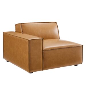 Restore Left-Arm Vegan Leather Sectional Sofa Chair in Tan by Modway