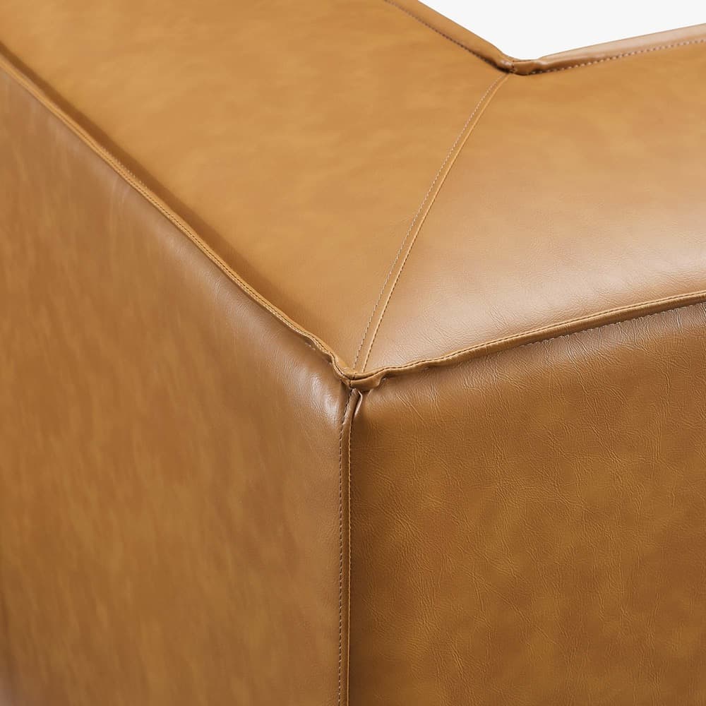 Restore Vegan Leather Sectional Sofa Corner Chair in Tan by Modway - Image 5