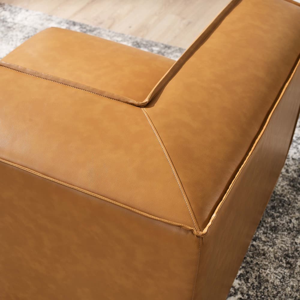 Restore Vegan Leather Sectional Sofa Corner Chair in Tan by Modway - Image 7