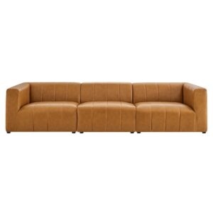 Bartlett 3-Piece Vegan Leather Sofa in Tan by Modway