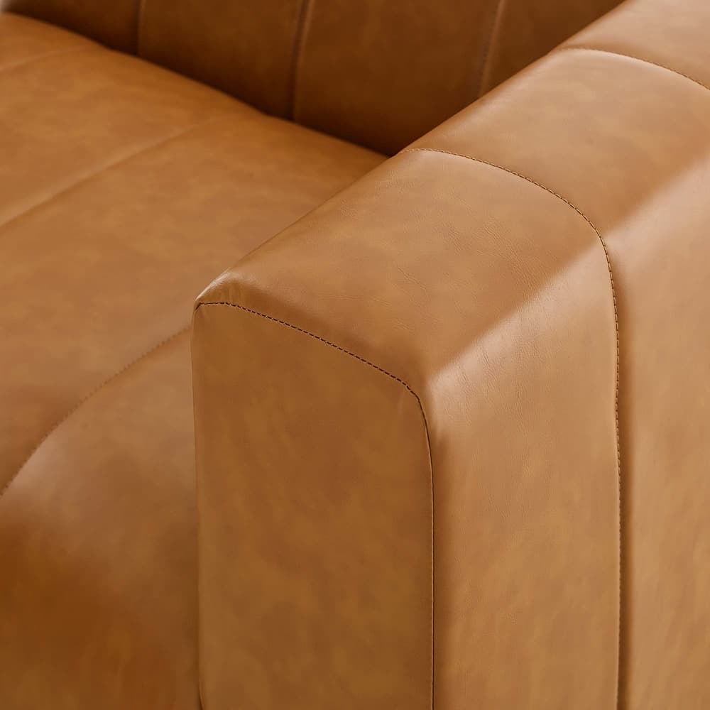 Bartlett 4-Piece Vegan Leather Sectional Sofa in Tan by Modway - Image 7