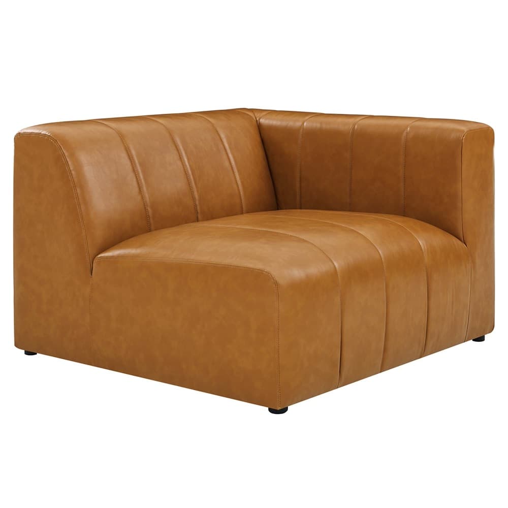 Bartlett 4-Piece Vegan Leather Sectional Sofa in Tan by Modway - Image 3