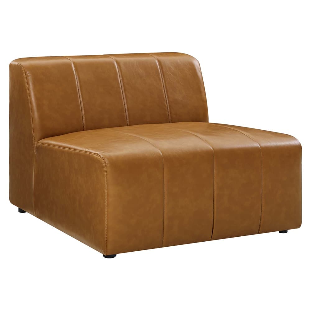 Bartlett 6-Piece Vegan Leather Sectional Sofa in Tan by Modway - Image 6