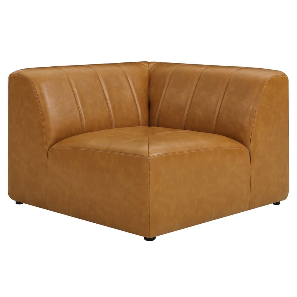 Bartlett 6-Piece Vegan Leather Sectional Sofa in Tan by Modway - Image 9