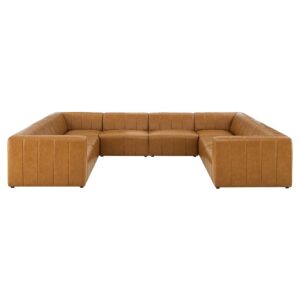 Bartlett 8-Piece Vegan Leather Sectional Sofa in Tan by Modway