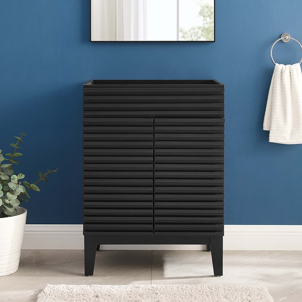 Render 24" Bathroom Vanity Cabinet (Sink Basin Not Included) in Black by Modway - Image 7