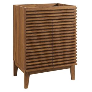 Render 24" Bathroom Vanity Cabinet (Sink Basin Not Included) in Walnut by Modway