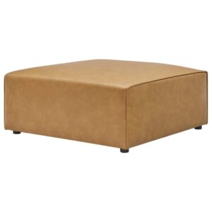 Mingle Vegan Leather Ottoman in Tan by Modway