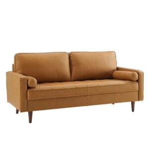 Valour Leather Sofa in Tan by Modway