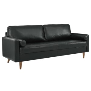 Valour 81" Leather Sofa in Black by Modway