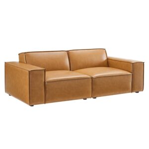 Restore Vegan Leather Loveseat in Tan by Modway