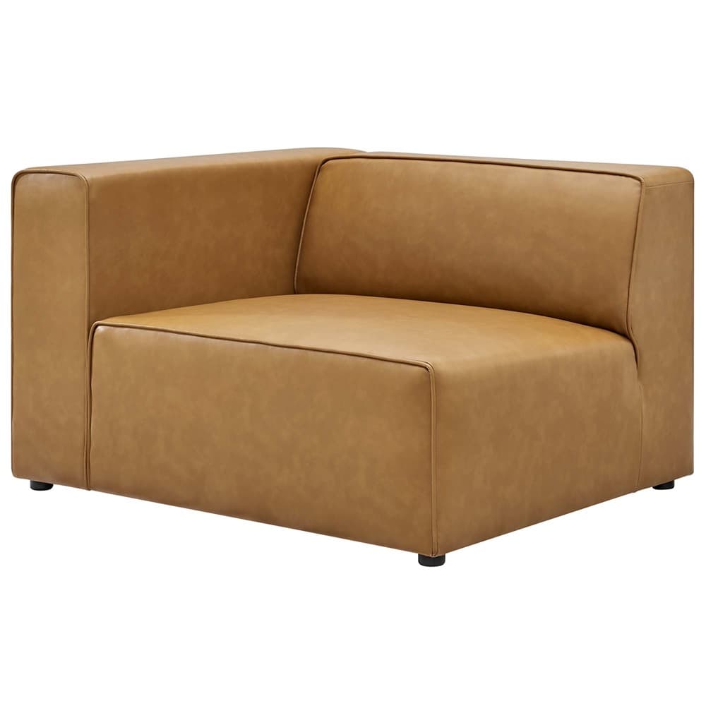 Mingle Vegan Leather Sofa and Ottoman Set in Tan by Modway - Image 3