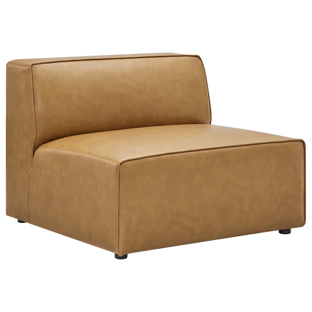 Mingle Vegan Leather Sofa and Ottoman Set in Tan by Modway - Image 7