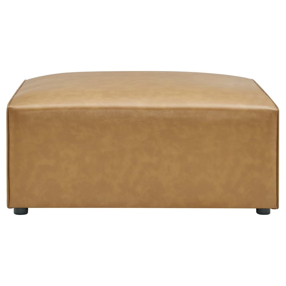Mingle 4-Piece Vegan Leather Sofa and 2 Ottomans Set in Tan by Modway - Image 11