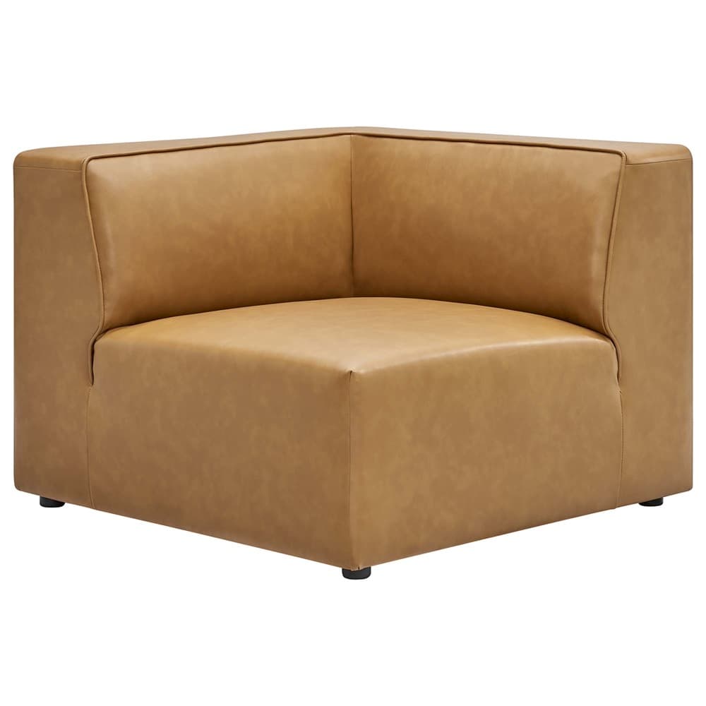 Mingle 7-Piece Vegan Leather Sectional Sofa in Tan by Modway - Image 3