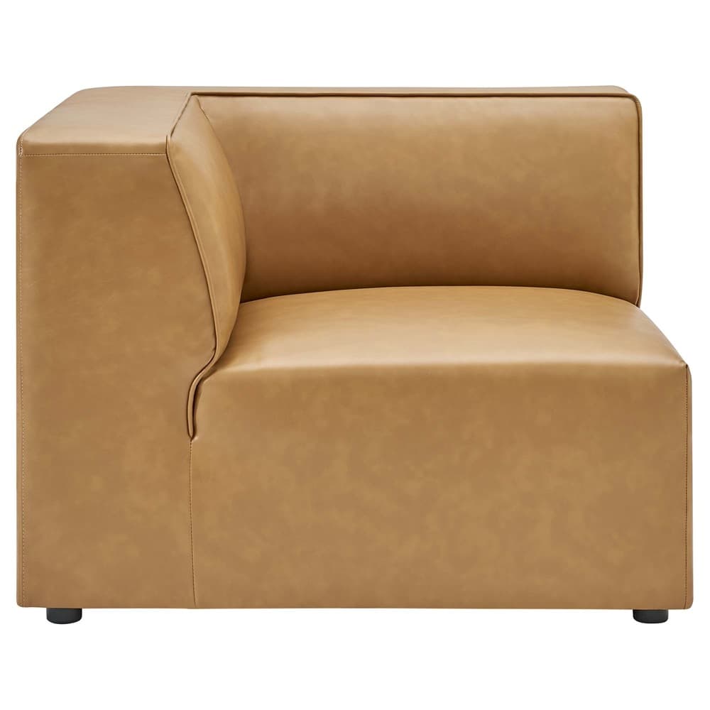 Mingle 7-Piece Vegan Leather Sectional Sofa in Tan by Modway - Image 4