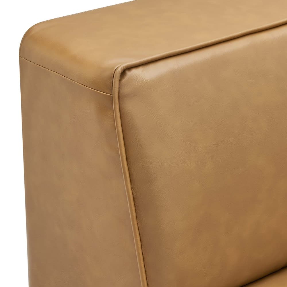 Mingle 7-Piece Vegan Leather Sectional Sofa in Tan by Modway - Image 6