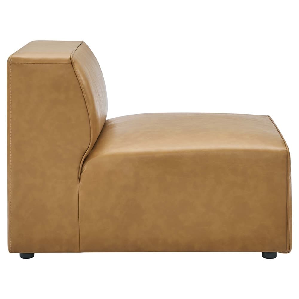 Mingle 7-Piece Vegan Leather Sectional Sofa in Tan by Modway - Image 8