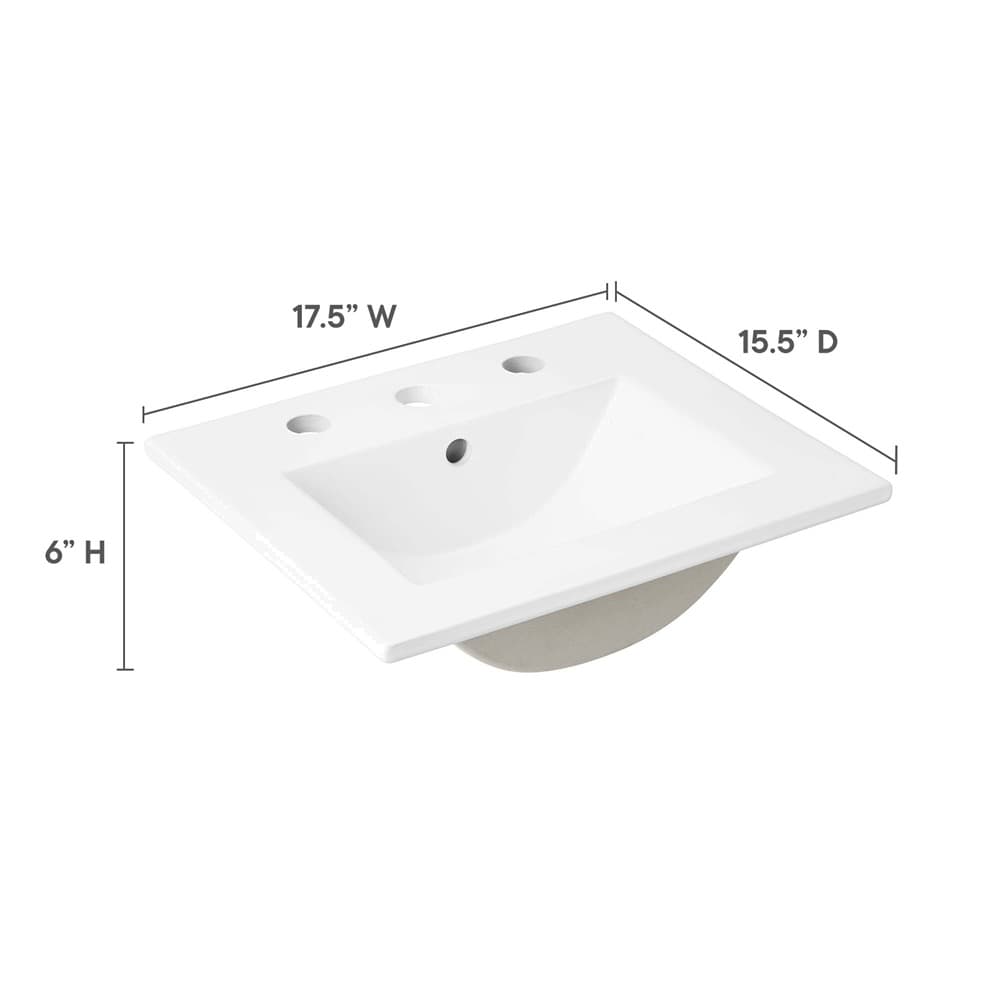 Cayman 18" Bathroom Sink in White by Modway - Image 2