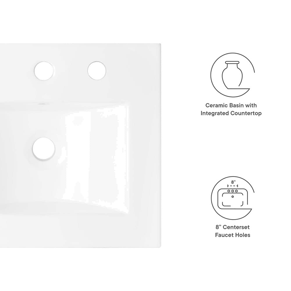Cayman 18" Bathroom Sink in White by Modway - Image 3