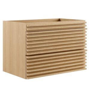 Render 30" Wall-Mount Bathroom Vanity Cabinet (Sink Basin Not Included) in Oak by Modway