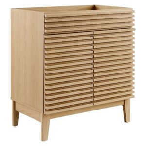 Render 30" Bathroom Vanity Cabinet (Sink Basin Not Included) in Oak by Modway