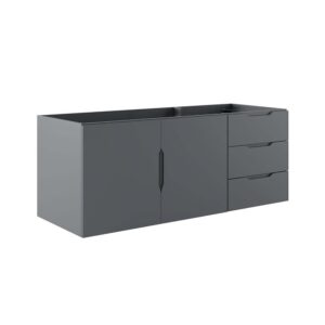 Vitality 48" Double or Single Sink Compatible (Not Included) Bathroom Vanity Cabinet in Gray by Modway