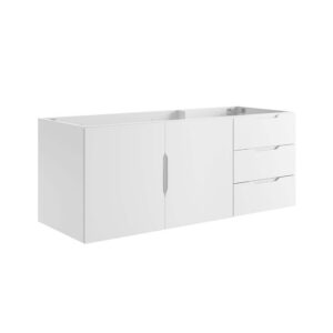 Vitality 48" Double or Single Sink Compatible (Not Included) Bathroom Vanity Cabinet in White by Modway