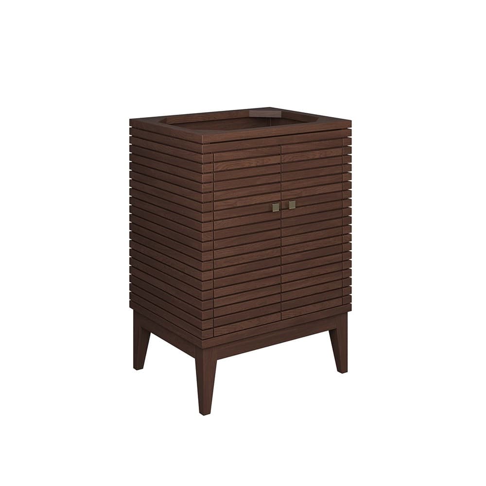 Ledger 24" Wood Bathroom Vanity Cabinet (Sink Basin Not Included) in Walnut by Modway