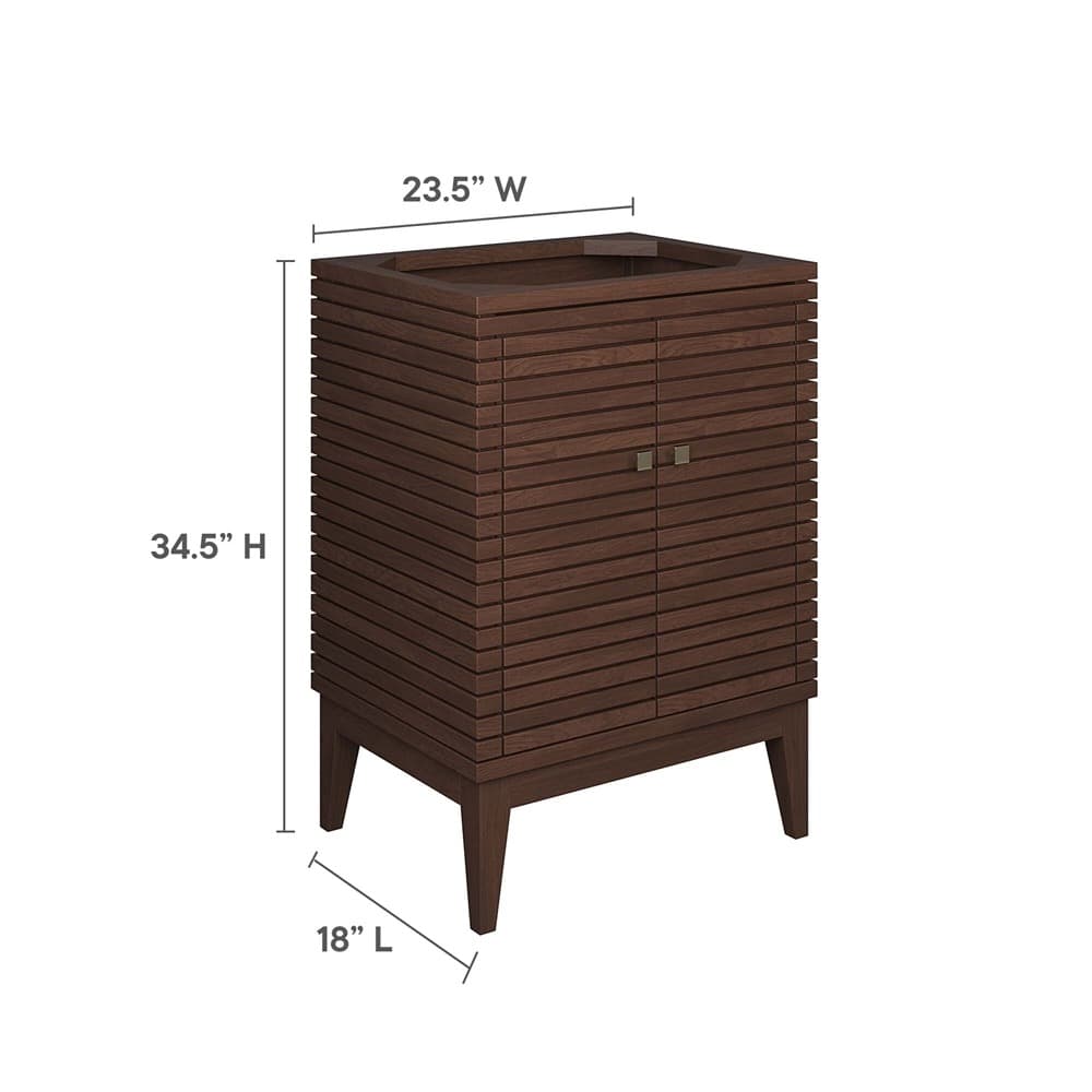 Ledger 24" Wood Bathroom Vanity Cabinet (Sink Basin Not Included) in Walnut by Modway - Image 3