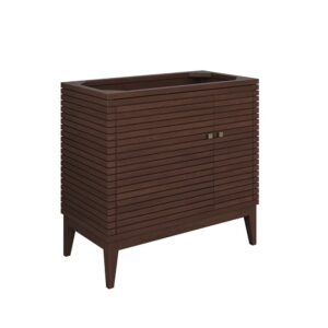 Ledger 36" Wood Bathroom Vanity Cabinet (Sink Basin Not Included) in Walnut by Modway