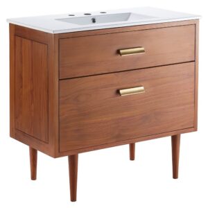 Cassia 36" Bathroom Vanity in Natural White by Modway