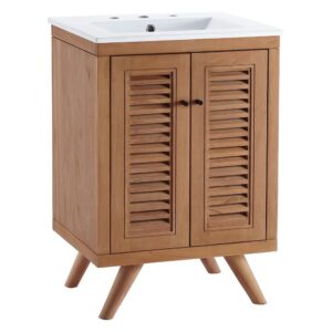 Birdie 24" Bathroom Vanity in Natural White by Modway