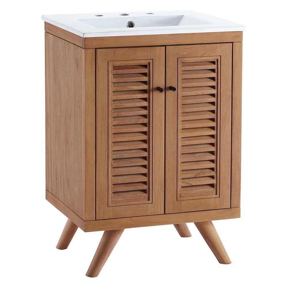 Birdie 24" Bathroom Vanity in Natural White by Modway