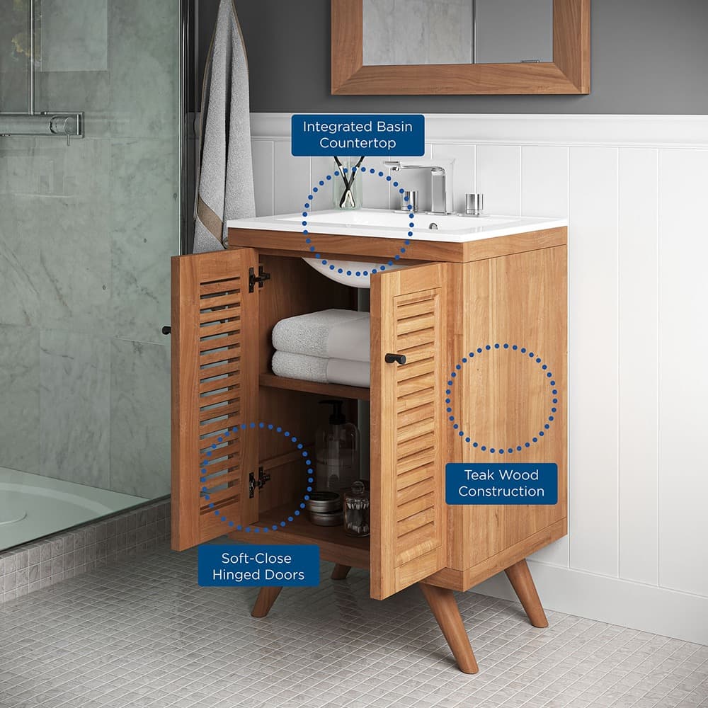 Birdie 24" Bathroom Vanity in Natural White by Modway - Image 9