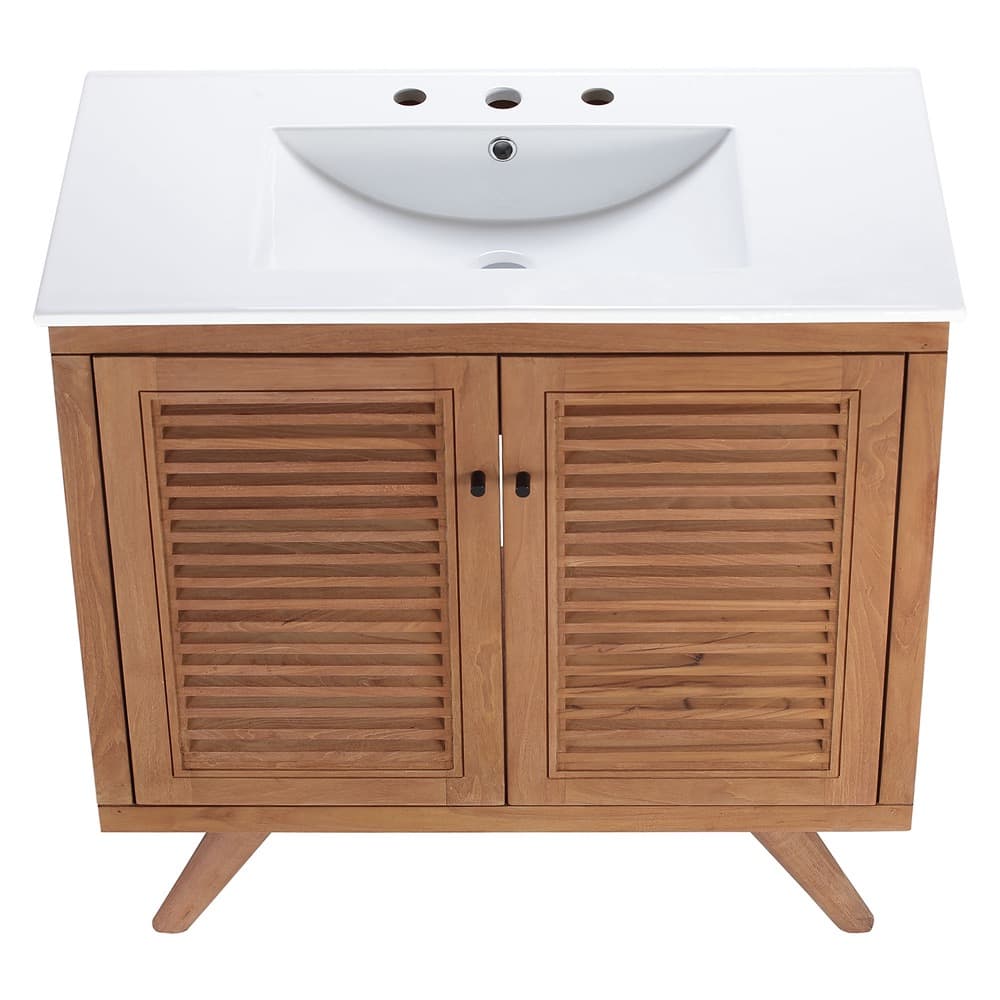 Birdie 36" Bathroom Vanity in Natural White by Modway - Image 5