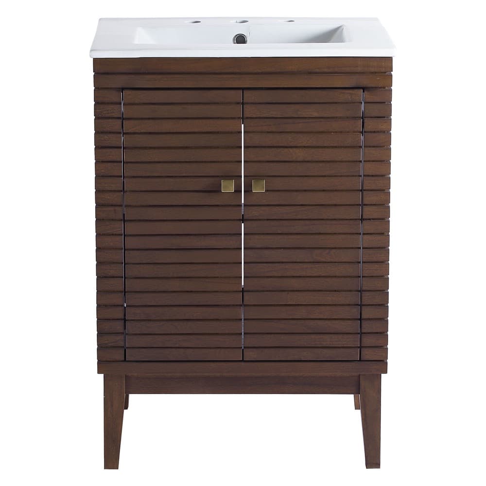 Ledger 24" Bathroom Vanity in Walnut White by Modway - Image 2