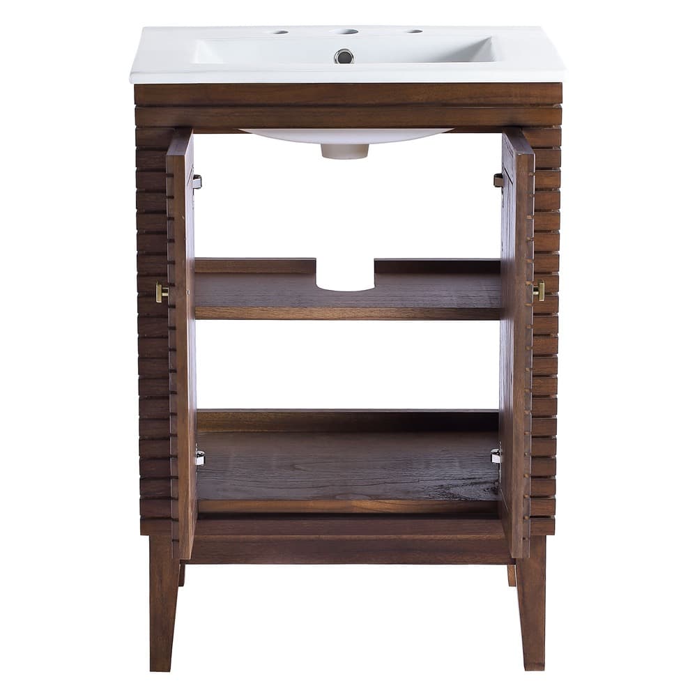 Ledger 24" Bathroom Vanity in Walnut White by Modway - Image 4