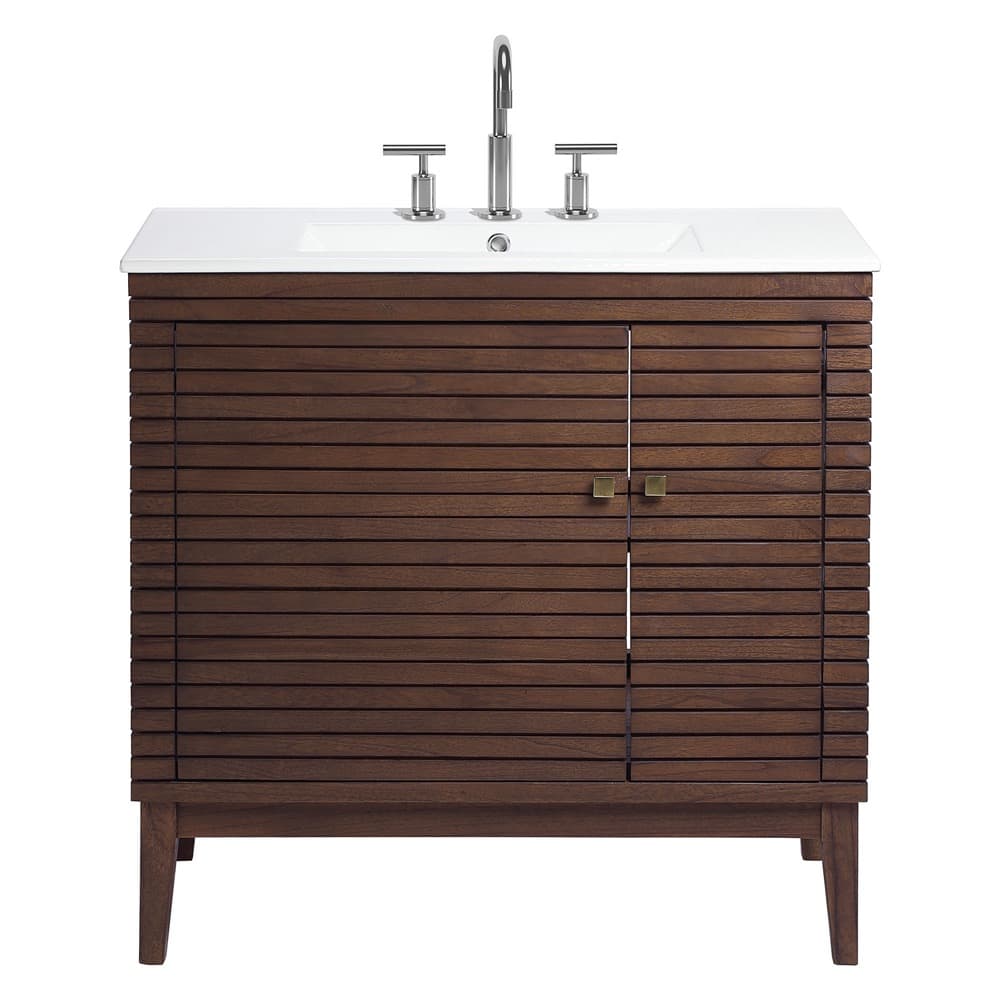 Ledger 36" Bathroom Vanity in Walnut White by Modway - Image 5