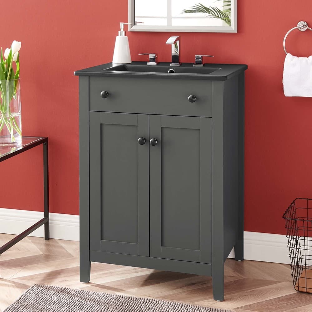 Nantucket 24" Bathroom Vanity in Gray Black by Modway - Image 10