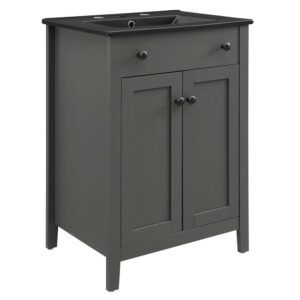 Nantucket 24" Bathroom Vanity in Gray Black by Modway