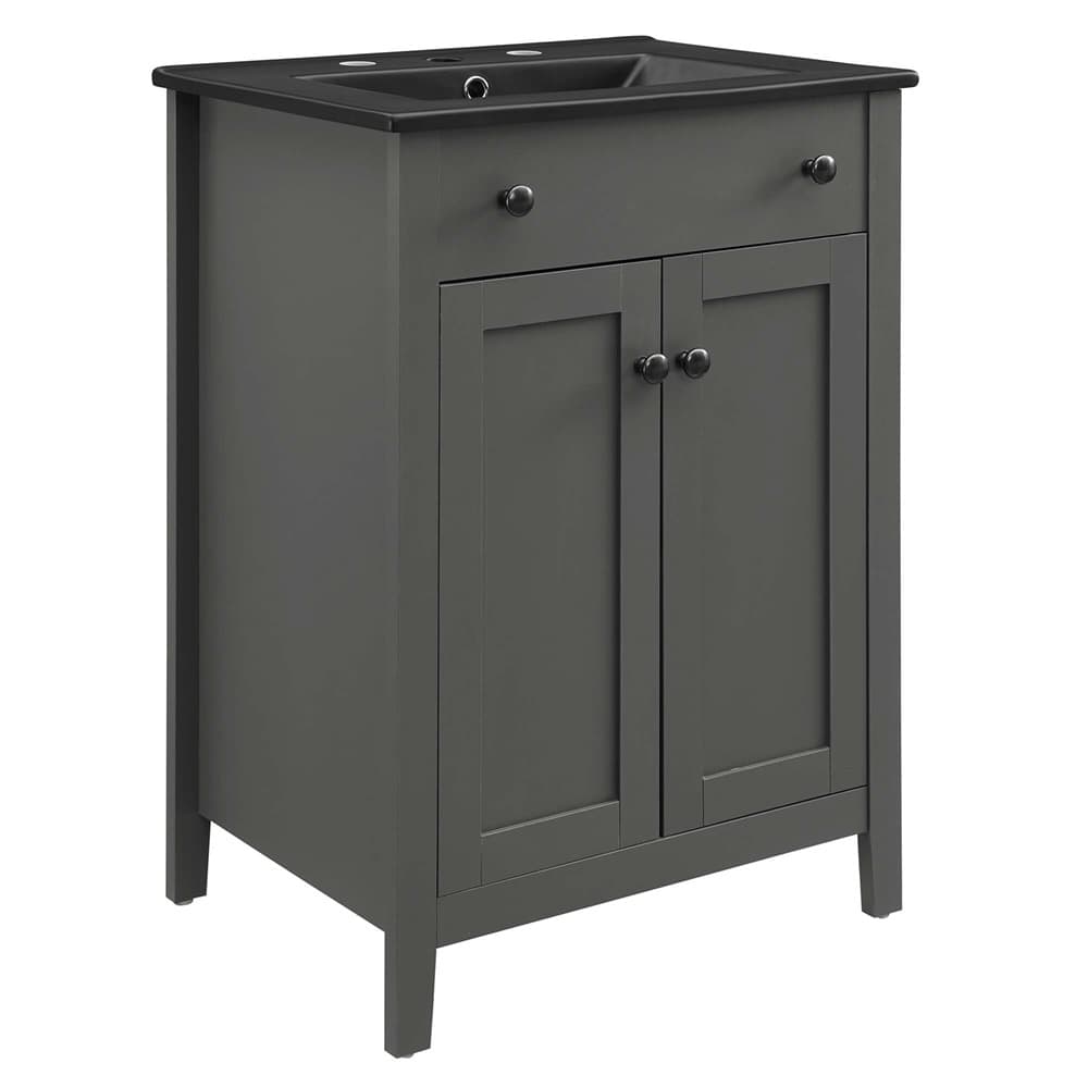 Nantucket 24" Bathroom Vanity in Gray Black by Modway