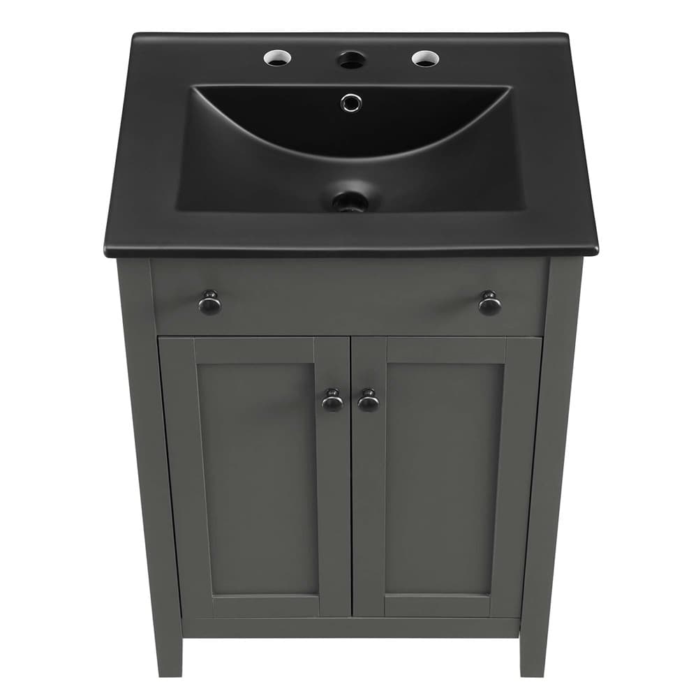 Nantucket 24" Bathroom Vanity in Gray Black by Modway - Image 6