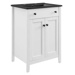 Nantucket 24" Bathroom Vanity in White Black by Modway
