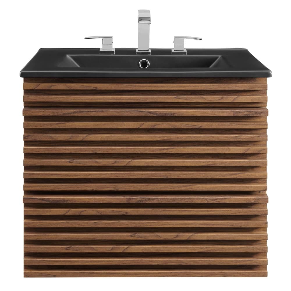 Render 24" Wall-Mount Bathroom Vanity in Walnut Black by Modway - Image 7