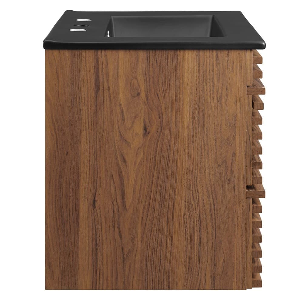 Render 24" Wall-Mount Bathroom Vanity in Walnut Black by Modway - Image 2