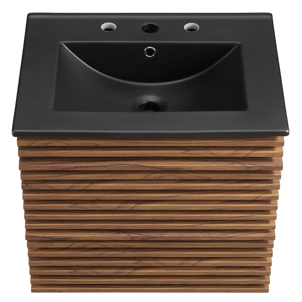 Render 24" Wall-Mount Bathroom Vanity in Walnut Black by Modway - Image 4