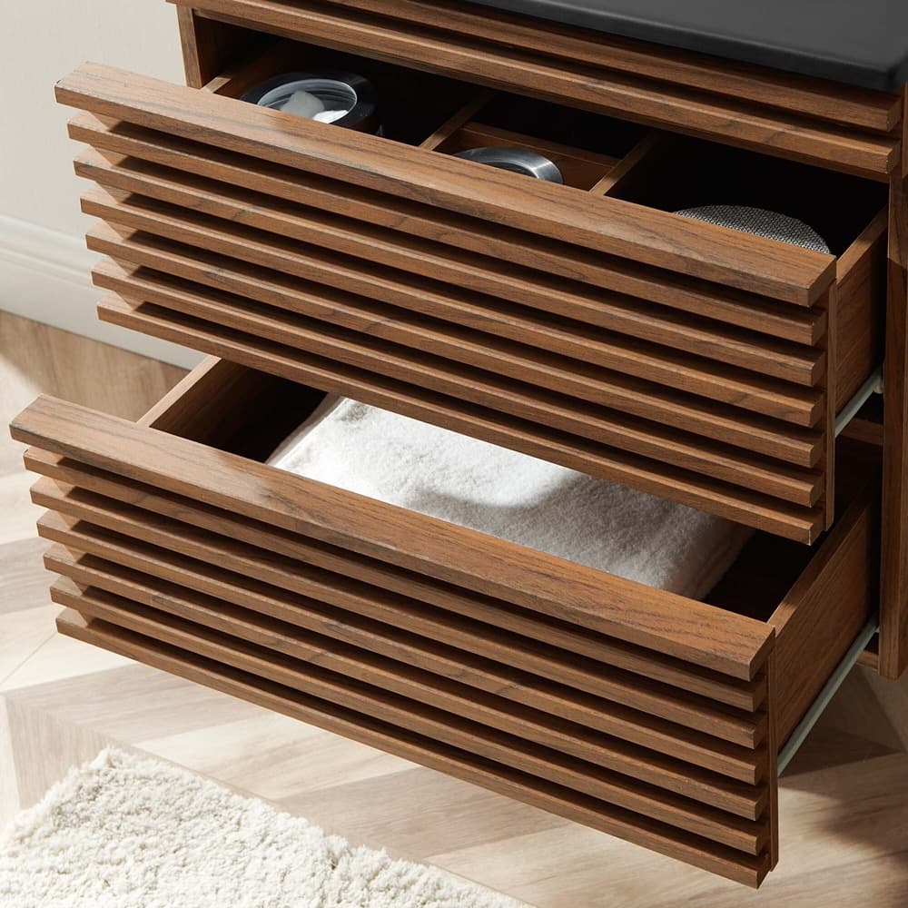 Render 24" Wall-Mount Bathroom Vanity in Walnut Black by Modway - Image 9